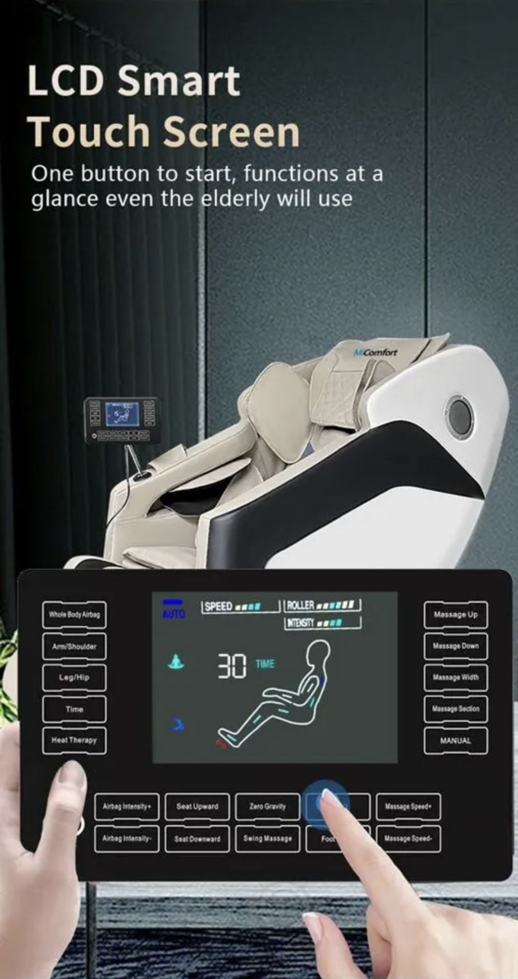 Brand New in Box MiComfort Full Body SL Track Massage Chair in White RRP £1299 *NO VAT* - Bild 3 aus 6