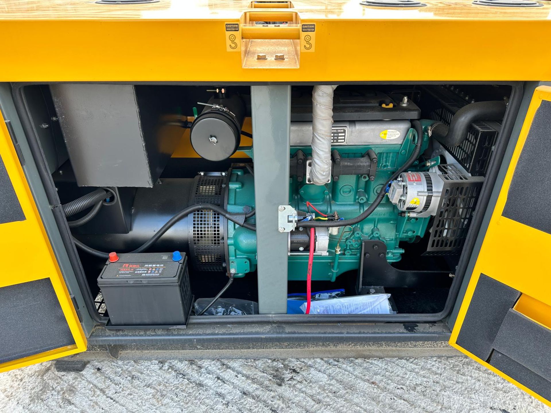 (YELLOW) New And Unused 25KvA Super Silent Diesel Generator C/W Manual And Keys *PLUS VAT* - Image 6 of 13