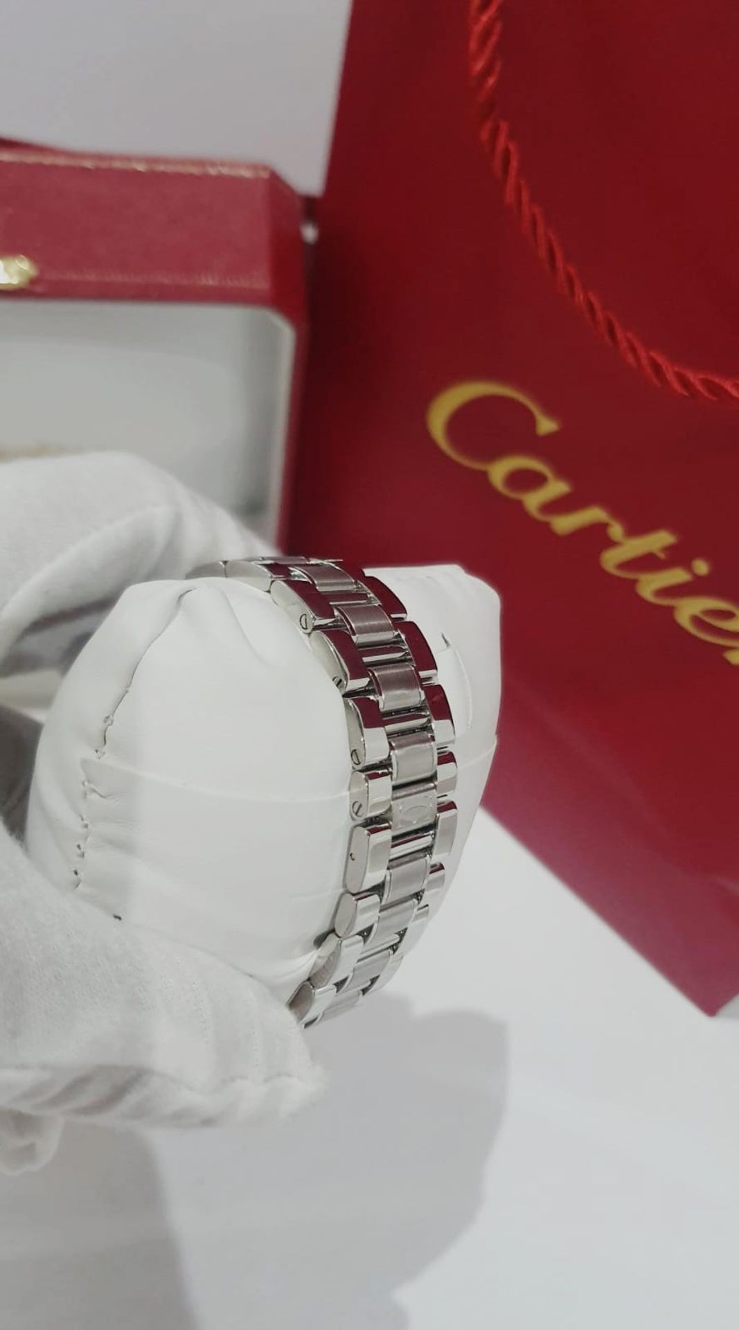 CARTIER CHRONOGRAPH MENS SWISS WATCH, STAINLESS STEEL NO VAT - Image 3 of 10