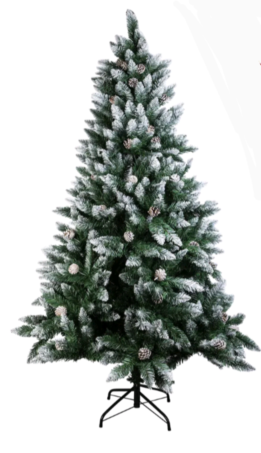 New and Boxed 2x7ft Frosted Pine Cone & Berries Christmas Trees *NO VAT* - Image 2 of 3