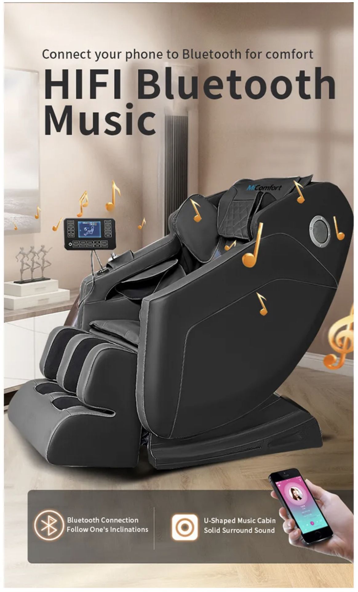 Brand New in Box MiComfort Full Body SL Track Massage Chair in Black RRP £1999 *NO VAT* - Image 2 of 6