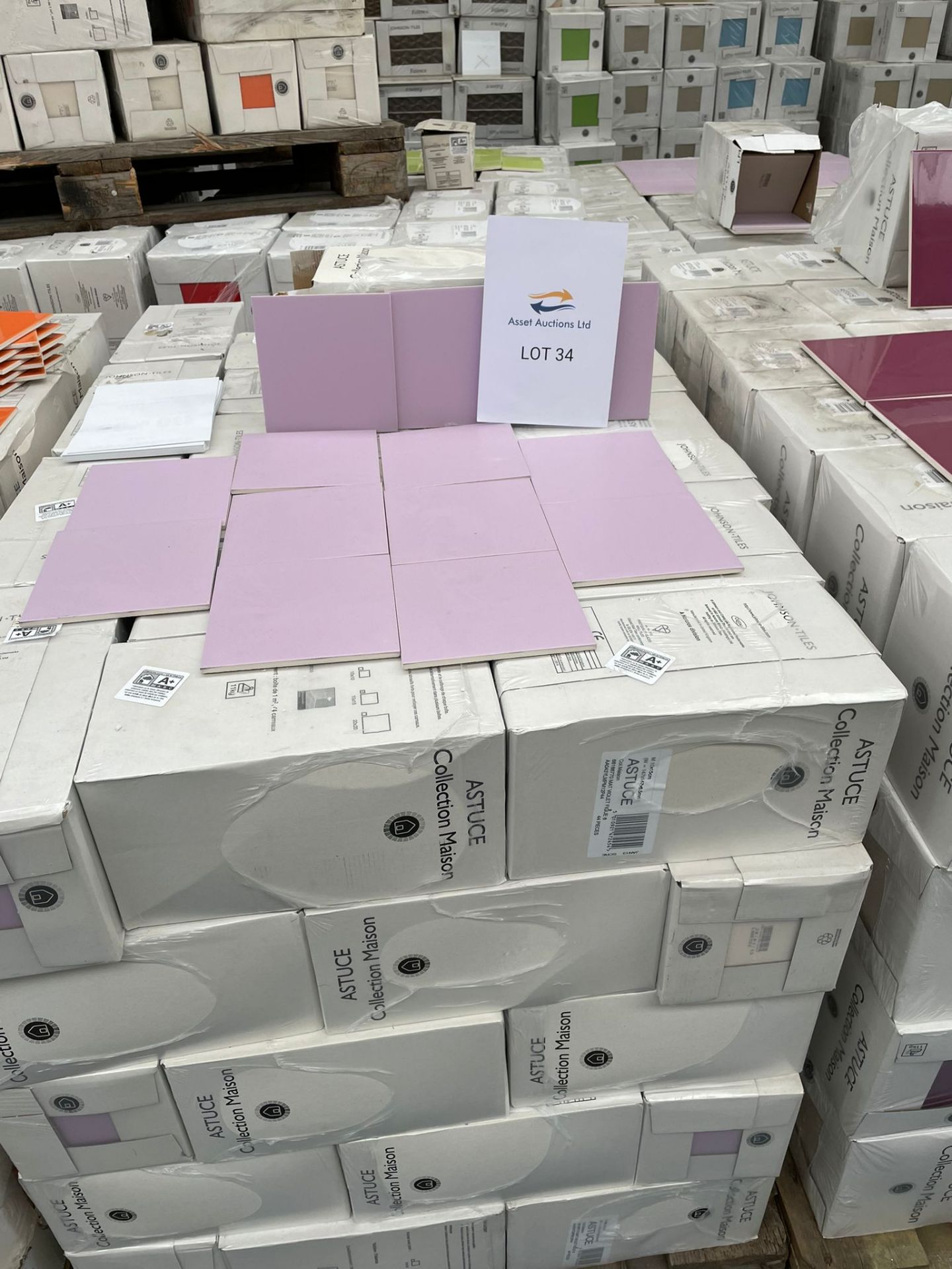 38SQM VIOLET TILES - NO RESERVE *PLUS VAT*