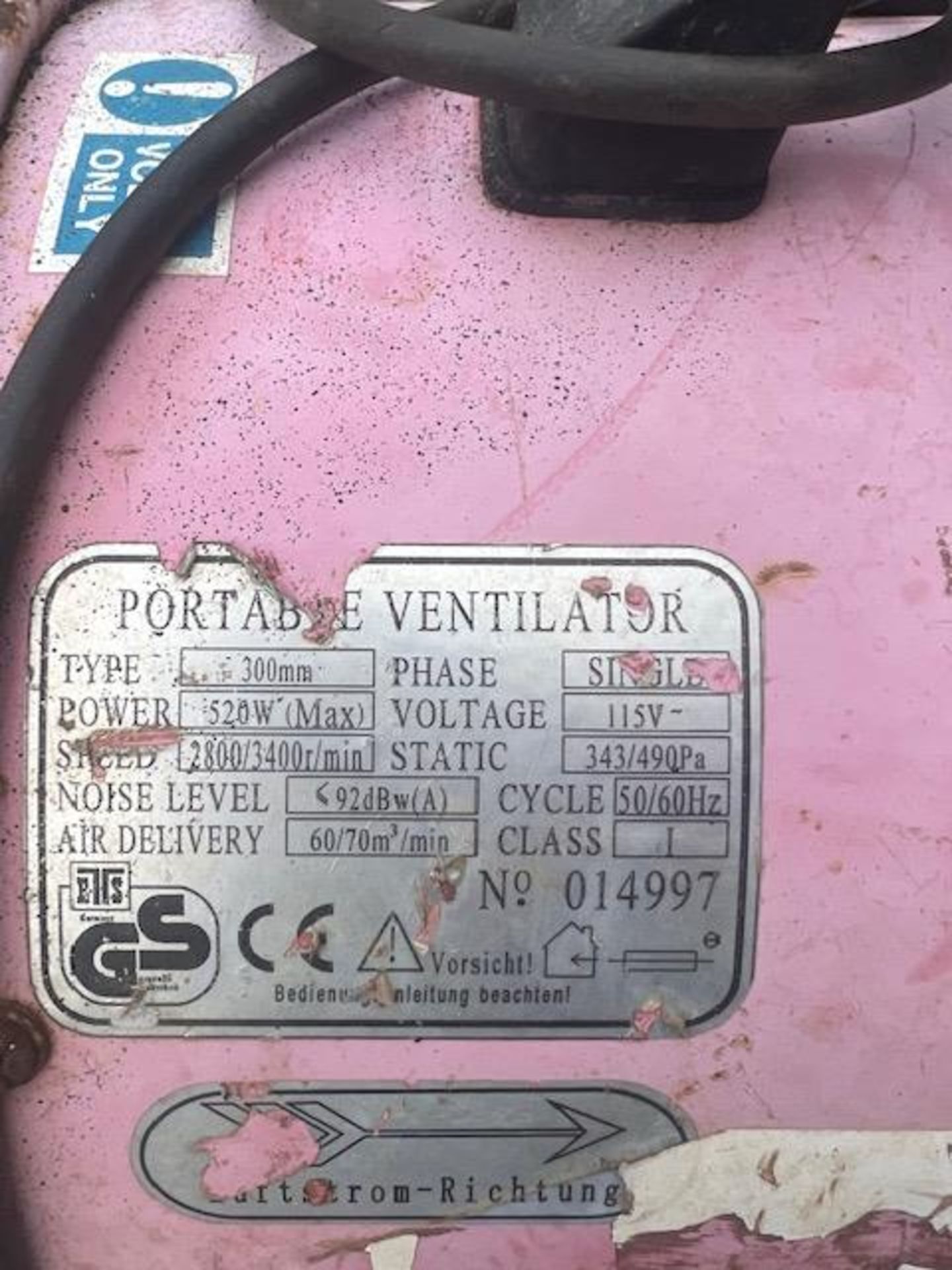 PORTABLE VENTILATOR 300MM *PLUS VAT* - Image 2 of 6