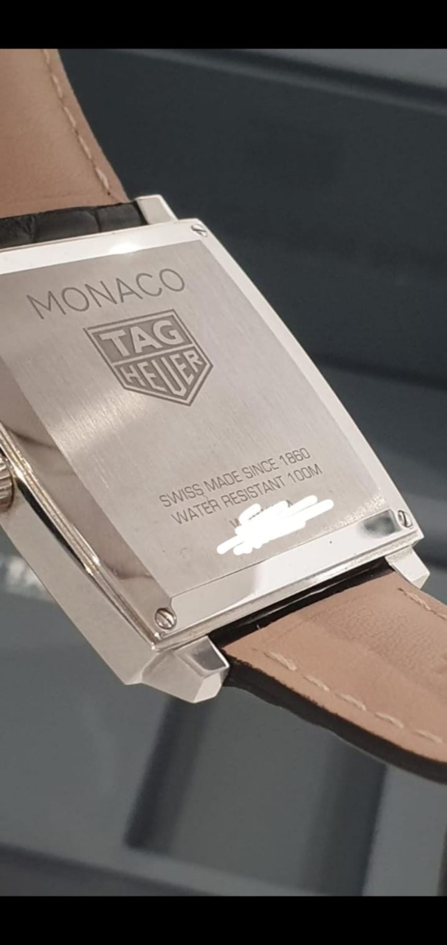 TAG HEUER MONACO MENS BLACK WATCH WITH BOX & GUARANTEE CARD *NO VAT* - Image 5 of 8