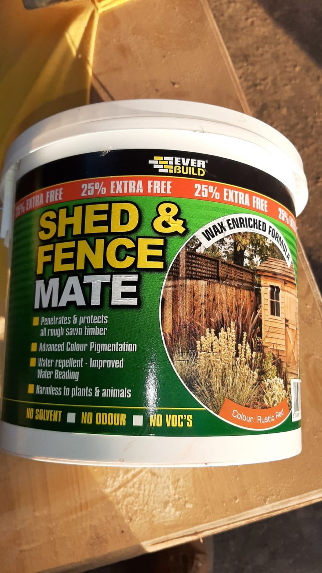 Shed and Fence Paint Rustic Red 5 Liter Tub All New x 2 *NO VAT* - Image 2 of 2
