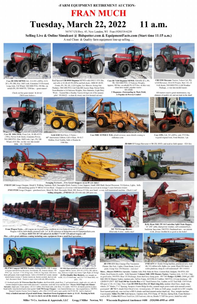 Fran Much - Farm Equipment Retirement Auction