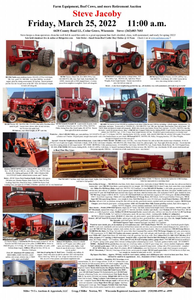 Farm Equipment, Beef Cow, and more Retirement Auction - Steve Jacoby