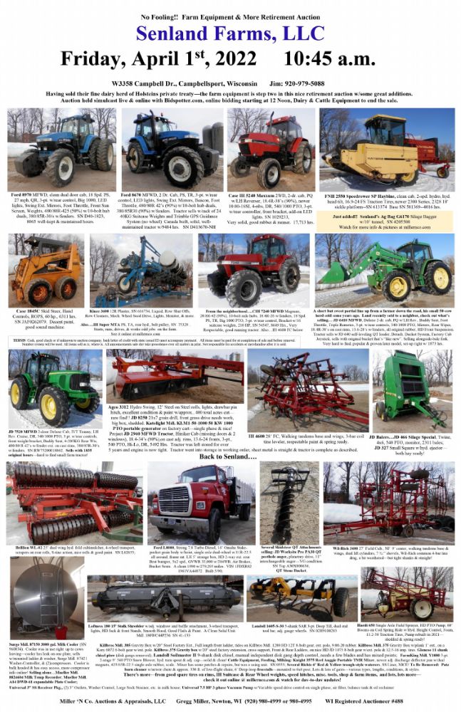 Senland Farms, LLC - Farm Equipment & Retirement Auction