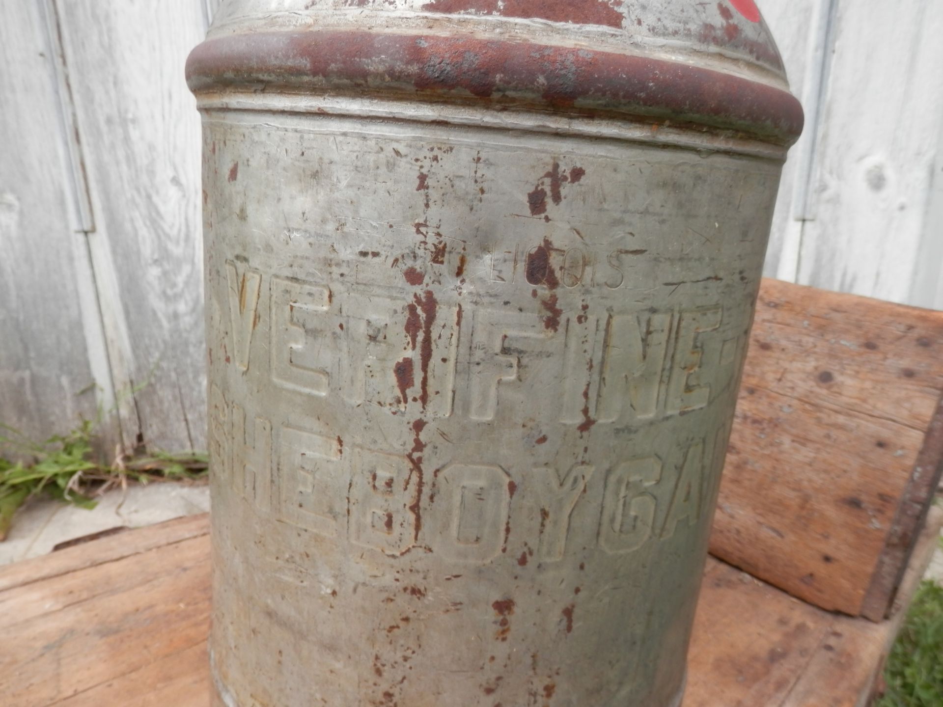 ANTIQUE VERIFINE BULK MILK CAN, Embossed