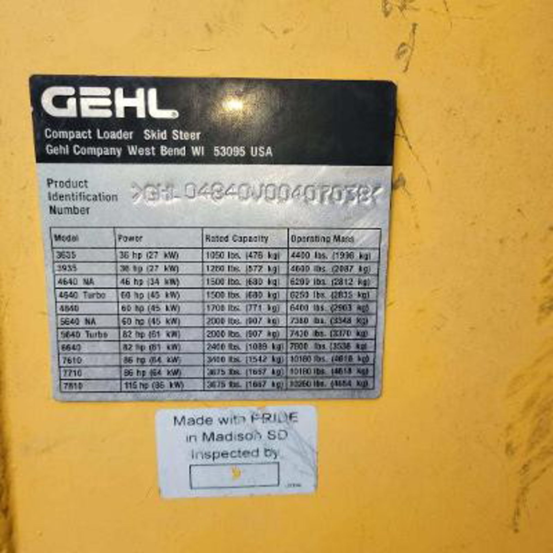 GEHL 4840 SKID STEER - Image 13 of 14