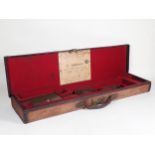 A canvas fitted Gun Case for J. Beesley made for Hinton of Taunton 1944, blocked for 30in barrels,