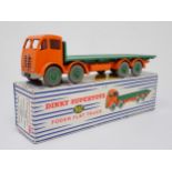 A boxed Dinky Supertoys No.902 orange and green Foden 2nd type Flatbed Lorry