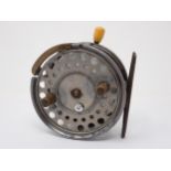 A Hardy Bros. 'Silex Major' 4 1/4in wide spool Reel with factory brass brake
