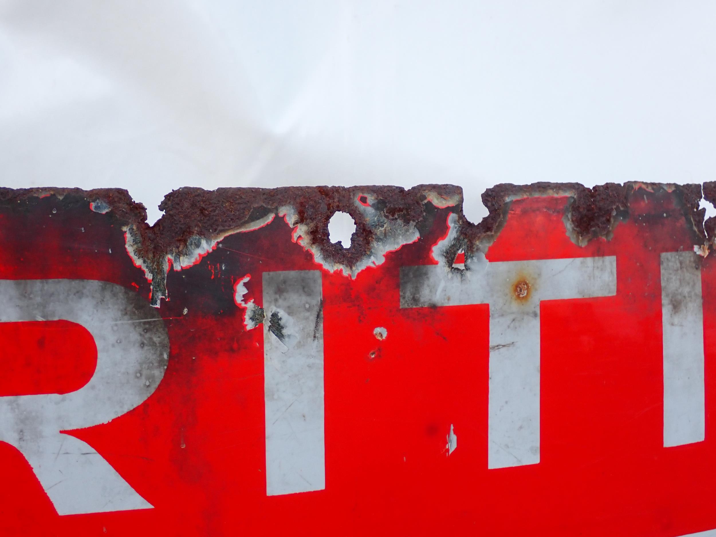 A Clincher Tyres North British enamel Sign 7ft 10in L x 4ft H - Image 2 of 10