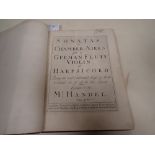 HANDEL, Sonatas or Chamber Aires for a German Flute, Violin or Harpsichord printed for and sold by