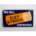 A 'We Sell Eley Kynoch Cartidges' enamel Sign 1ft 6in W x 10 1/2in H