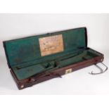 A leather brass bound fitted Gun Case by John Dickson, Edinburgh A/F 2ft 9in W x 9in D