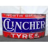 A Clincher Tyres North British enamel Sign 7ft 10in L x 4ft H