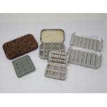 A Hardy type 'Neroda' Fly Box, three Wheatley Fly Tins and another Fly Box