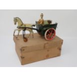 A rare boxed Greppert & Kelch pre-war tinplate clockwork Horse and Cart