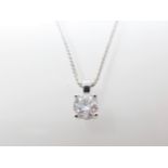 A Diamond single stone Pendant claw-set brilliant-cut stone, 1.03cts, in 18ct white gold, on fine