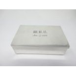 An unusual plated folding campaign Sandwich Box engraved initials W.B.R., Jan 27th 1889