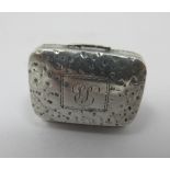 A George III very small silver Vinaigrette with dot decoration and engraved initials S.B., dot