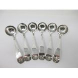 Six George III Scottish silver Ladles, fiddle and shell pattern, engraved initial L, Edinburgh 1819,
