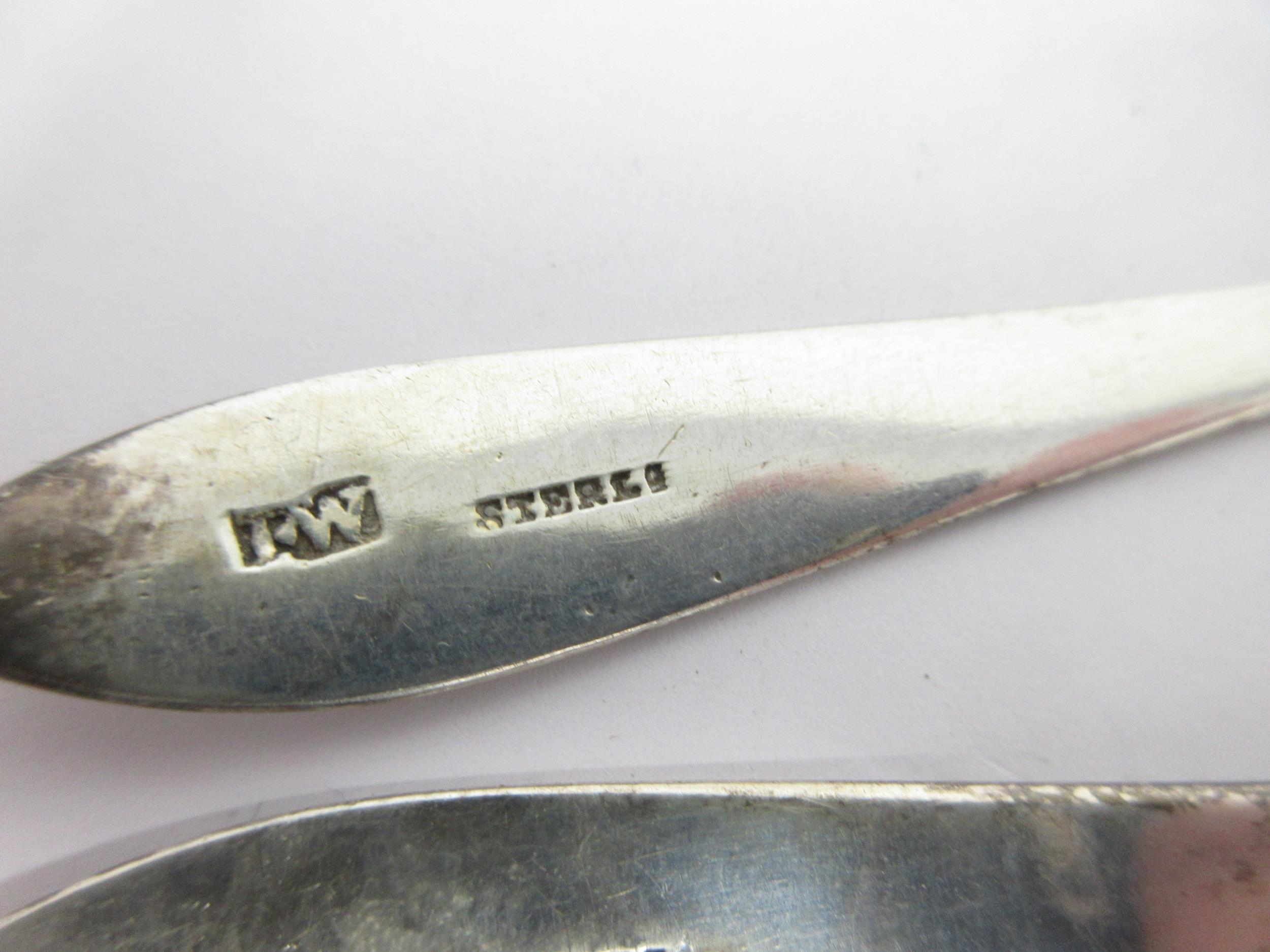 Six George III Irish silver Dessert Spoons, old English pattern engraved crest and initials, - Image 4 of 4