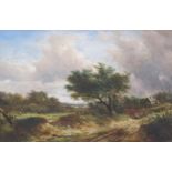 JOSEPH THORS (c. 1835-1920) 'On a Country Track', signed, oil on canvas, 16 1/2 x 24in