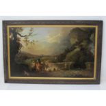 ATTRIBUTED TO PHILIP JAMES DE LOUTHERBOURG, R.A., (1740-1812). An extensive landscape with figures