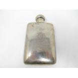 A George V silver Hip Flask engraved initials and inscription, London 1918