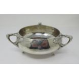 An Edward VII silver Art Noveau three handled Bowl, London 1902