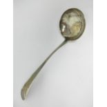 A Georgian Irish silver Sauce Ladle, old English pattern, engraved crest, Cork, circa 1800, maker: