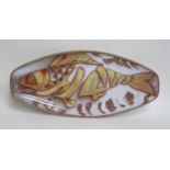 A Salmon Platter by Alan Caiger-Smith, monogrammed on base, 20¼in L