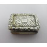 A George IV silver Vinaigrette, leafage engraved with foliate border and vacant cartouche,