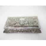 An Edward VII silver Casket embossed masks and floral scrolls, London 1901, 11 x 5 1/2in, maker: