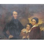 ENGLISH SCHOOL, MID 19th CENTURY. A Portrait Group, oil on canvas, unframed, 42 x 51in. A typed