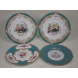 A pair of Royal Doulton Plates painted central panel of fruit, signed Brough, rich gilt borders
