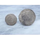 Charles I (1625-49) Half Crown m.m. lis and Sixpence 1625 m.m. lis.