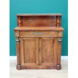 A 19th Century Empire influenced mahogany Chiffonier with raised gallery back surmounted by pierced