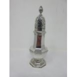 An Edward VII silver octagonal Sugar Caster with fluted finial, Birmingham 1901