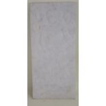 ANNABEL SPRIGGE (1906-1980); 'Leading out his firsts', carved marble plaque with artist's name, addr