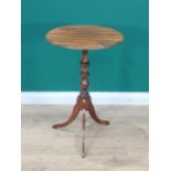 A 19th Century rosewood Pillar Table with circular moulded top above a finely turned baluster column