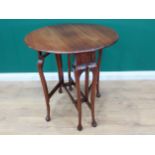 A Georgian style mahogany oval Sutherland Table with moulded top mounted upon fine cabriole supports