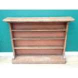 A 19th Century burr walnut veneered open Bookcase with three fixed shelves on plinth base 4ft 10in W