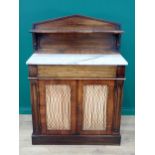 A Regency rosewood Chiffonier with raised gallery back above marble top, fitted single frieze drawer