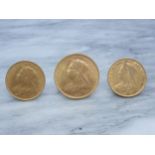 Victoria (1837-1901) Gold Sovereign 1893 and 2 Half Sovereigns 1893 and 1894 (3)