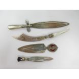 A Victorian silver Bookmark in the form of a cutlass, Birmingham 1895, another, Birmingham 1900, and