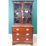 A George III mahogany Bookcase fitted pair of astragal glazed doors to upper section above base fitt